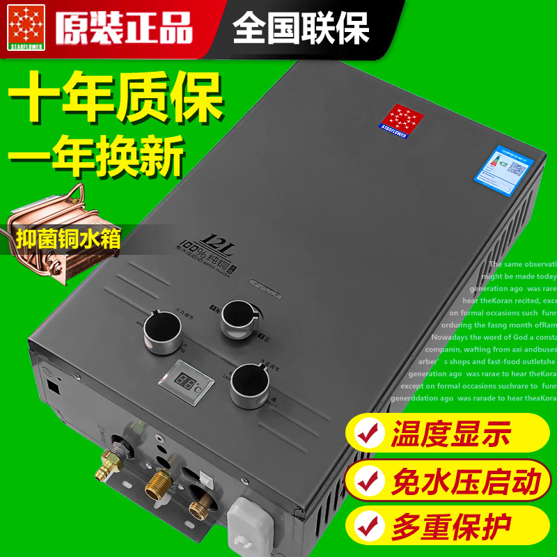 正品家用燃气热水器液化气煤气天然气低免水压出租房用洗澡平衡式