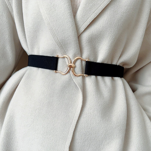 Korean version 3cm elastic buckle elastic thin waistband women's dress versatile decorative thin belt simple belt