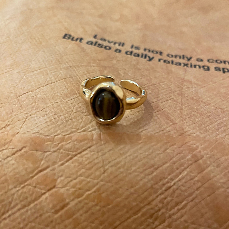 Anillo de apertura de espiga de circonio de vintage medieval anillo de todo fósforo de nicho femenino joyería de alta gama de lujo ligero retro