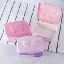 日本hellokitty卡通翻盖式化妆棉首饰多用途防尘收纳盒桌面整理盒