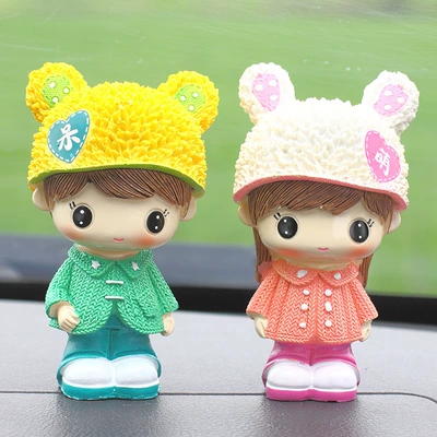 Car ornaments Interior Decorations, Couple Dolls - small-size-cute-couple