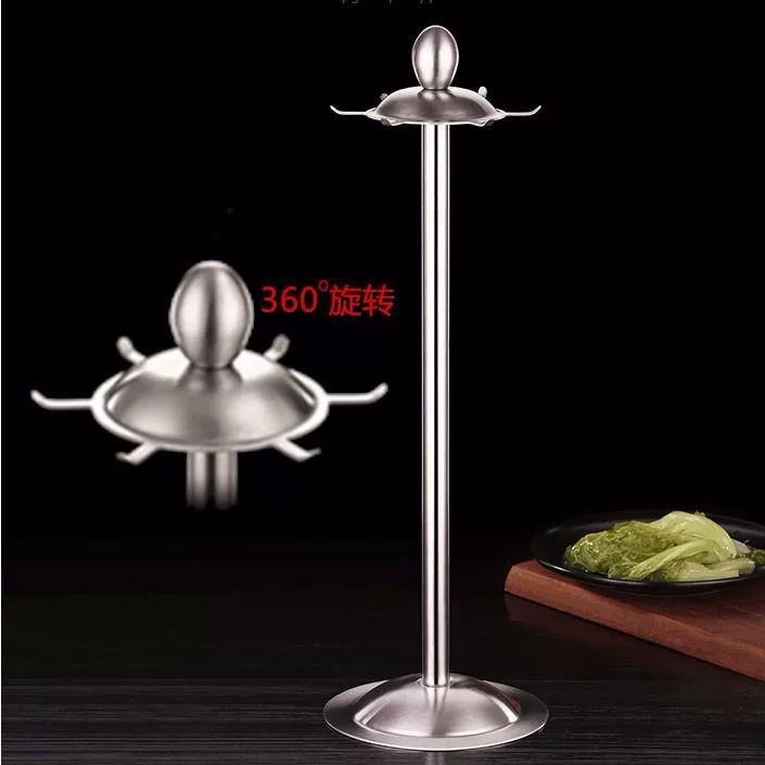 Stainless steel kitchenware hanging rack six hook bracket spatters spoon spoon frying spoon spoon spoon spoon spoon spoil germ bonus gurgery storage rack