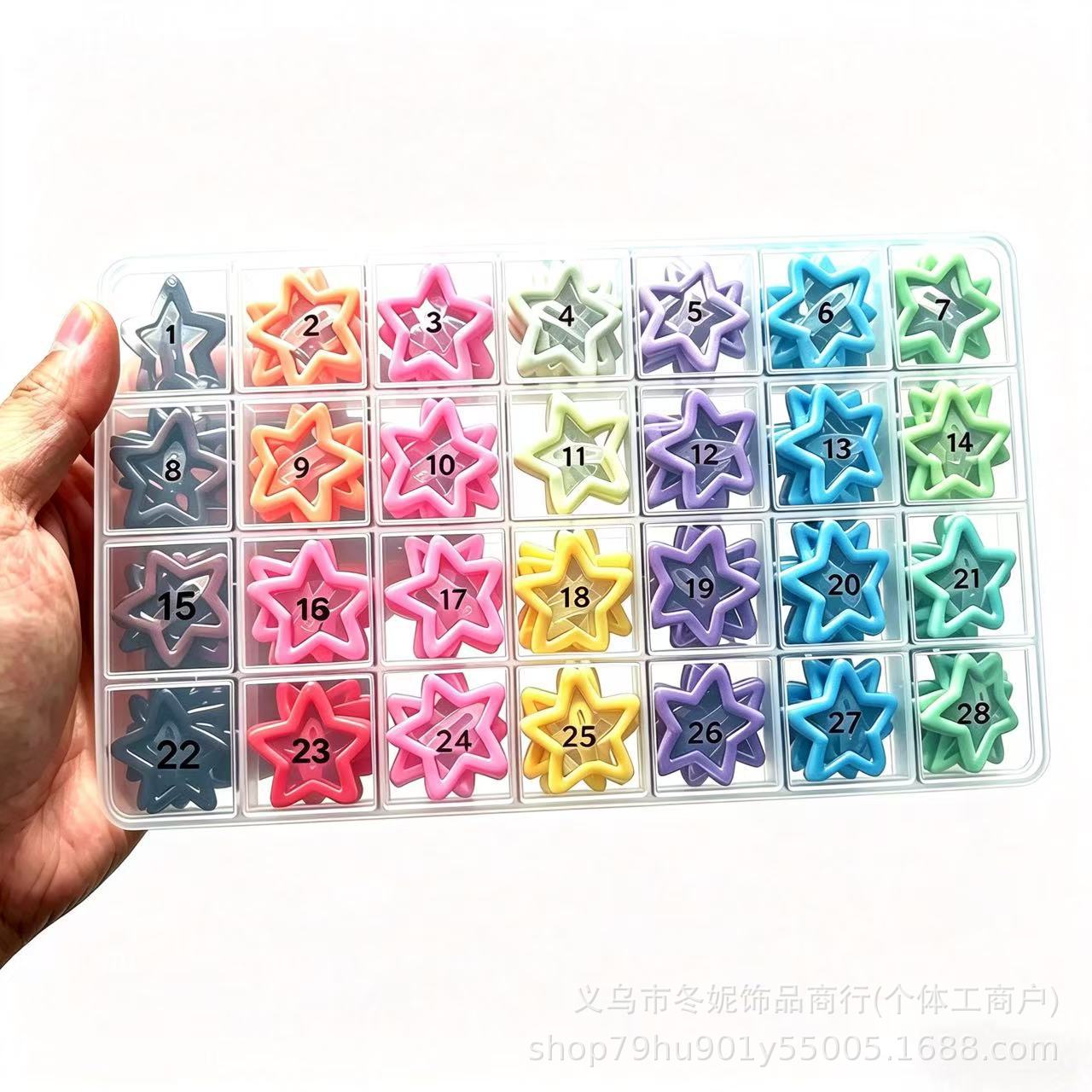 Cross-border 3.2CM Solid Color Enamel Colorful Star Hair Clip Set BB Clip Dopamine Cute Hairpin Pentagram