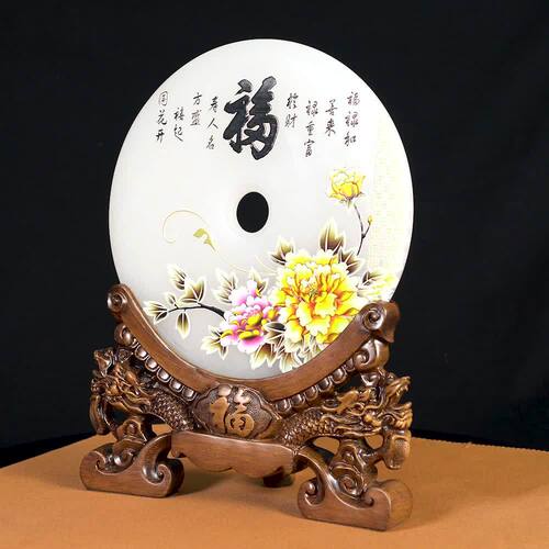 Jade Coin Ornament Afghan White Jade Craft Home Decor Living Room Wine Cabinet Business Gift Manufacturer Wholesale