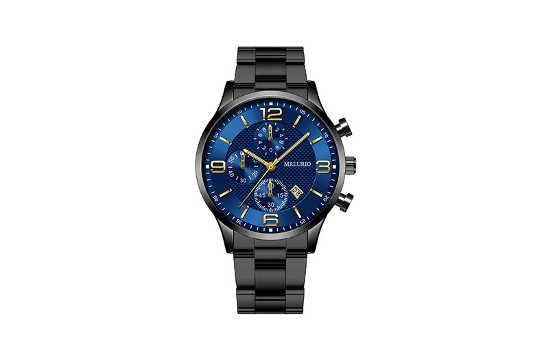 Daily Occasion Business Color Block Single Folding Buckle Quartz Men's Watches