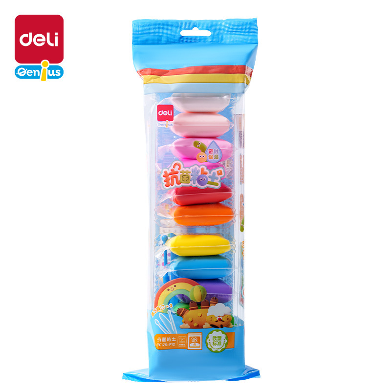 Deli Bagged Clay Yc175 Non-Sticky Children's Ultra-Light Colored Clay Handmade Clay Set Wholesale