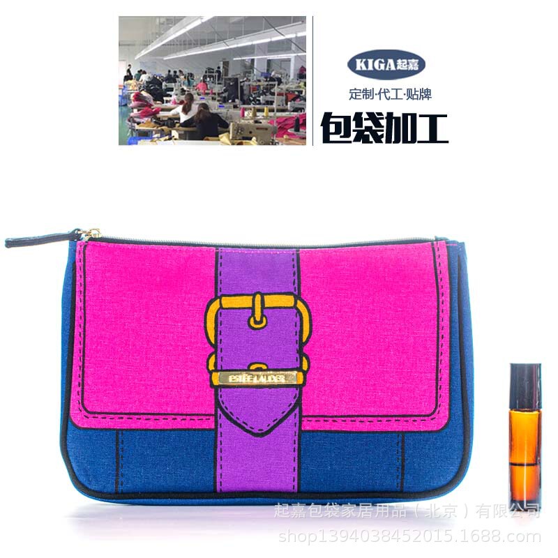 Cosmetic Bag Factory Processing Custom Counter Gift Canvas Printing Designer Fashion Environmentally Friendly Canvas Cosmetic Bag