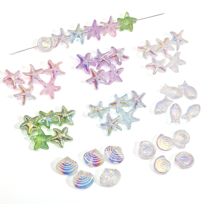 5 Glass Electroplated Ab Shell Beads Hand-Beaded Handmade DIY Bracelet Necklace Jewelry Accessories Materials 5 Glass Electroplated Ab Shell Beads Hand-Beaded Handmade DIY Bracelet Necklace Jewelry Accessories Materials