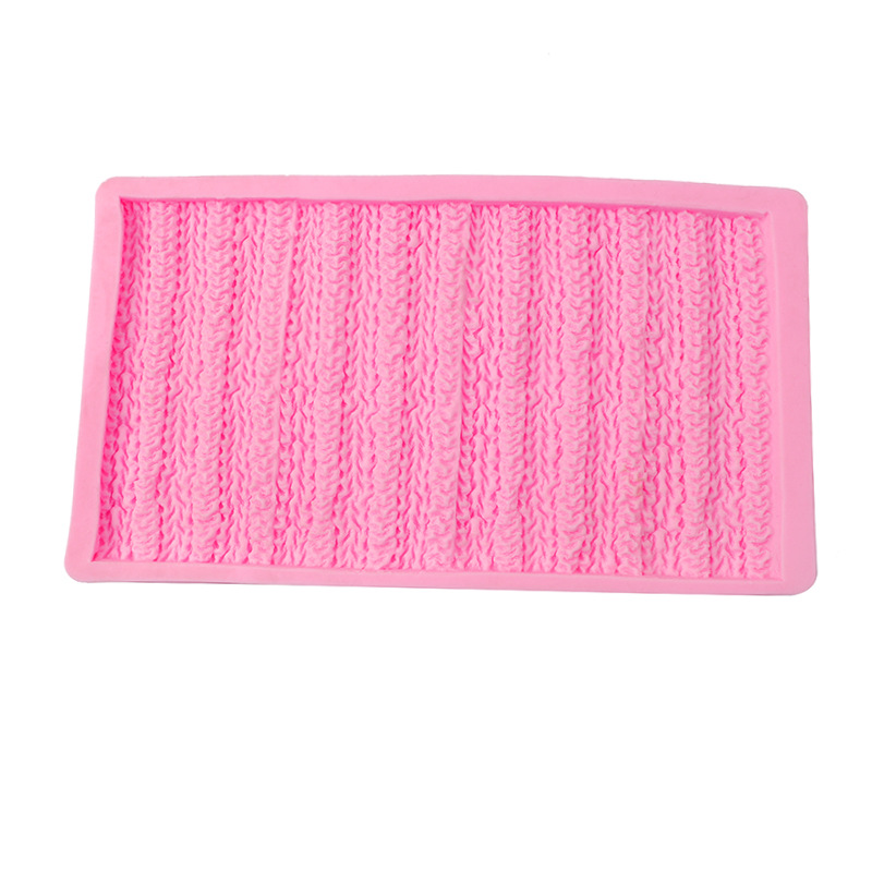 Molde de silicona fondant suéter de punto textura pastel molde cake edge decoración fondant molde herramienta para hornear