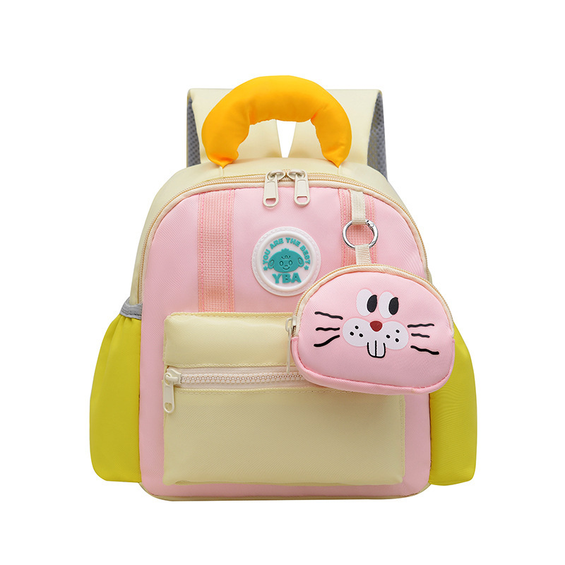 Mochila escolar de jardín de infantes para niños ultraligeros nuevos colores en contraste, niños y bebés salen con mochila pequeña, mochila de niña de moda, marea