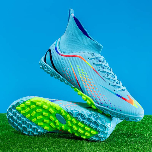 TEMU Outdoor Student Sports Football Shoes with Mid-Top for Men and Women, AG Long Nail TF Fragmented Nail Grass Court Competition Shoes