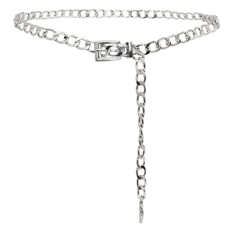 Cadena de la cintura decorativa de las mujeres cinturón Delgado simple todo partido con vestido metal hebilla cadena de hierro moda ventas directas de la fábrica
