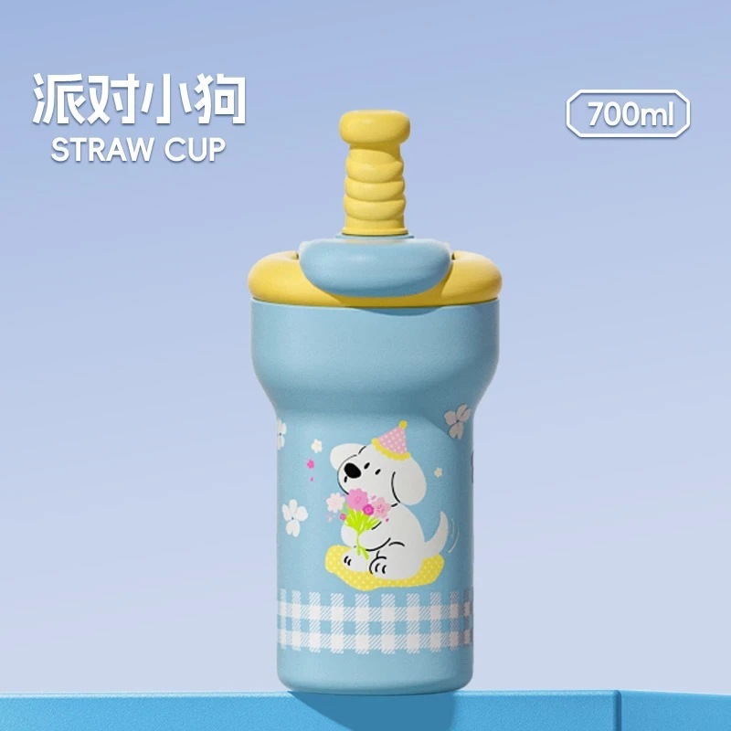 奇古堂噗噗保温杯女生高颜值水杯吸管大容量卡通陶瓷学生冰霸杯子|undefined