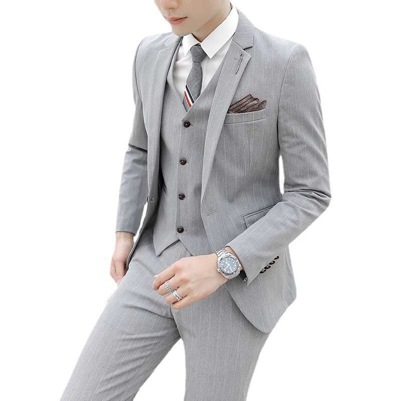 Classic suit, set, Korean style, 3 piece set, for students