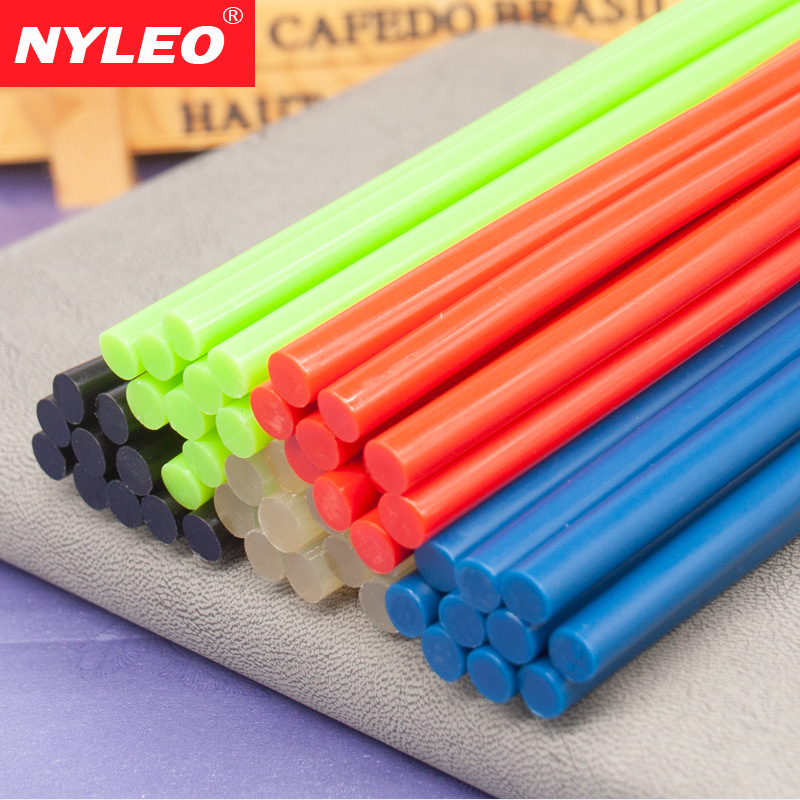 批发彩色热熔胶棒7-11mm硅胶黏合棒棒胶透明高粘EVA胶枪专用胶条