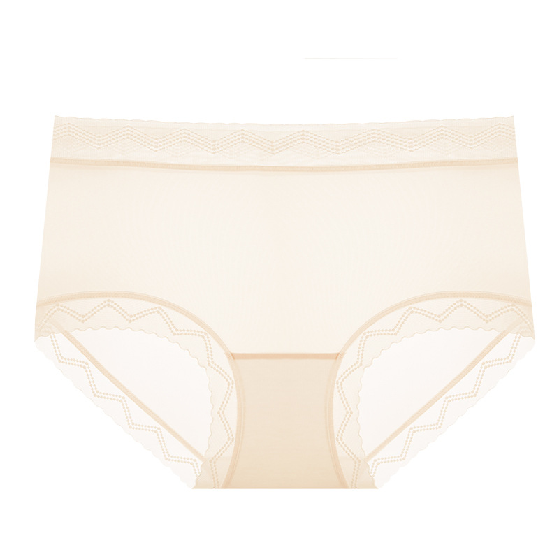 Puro deseo sedoso, sin costuras, ligero, transpirable, malla, encaje, ropa interior femenina, entrepierna transpirable, cintura media, ropa interior femenina