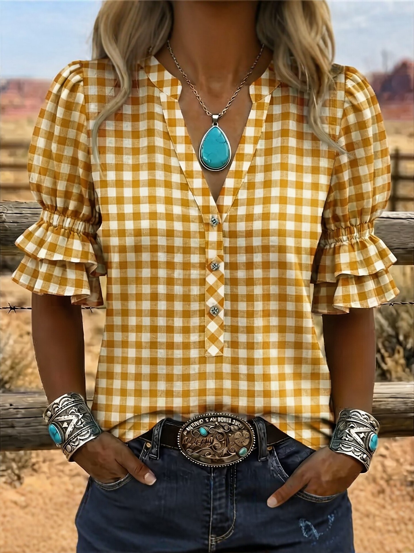 Transfronterizo exclusivo para camisas de impresión vintage mujeres sueltas de cuello en V de manga corta chaqueta bohemiana Europa y América nuevo transfronterizo image 4