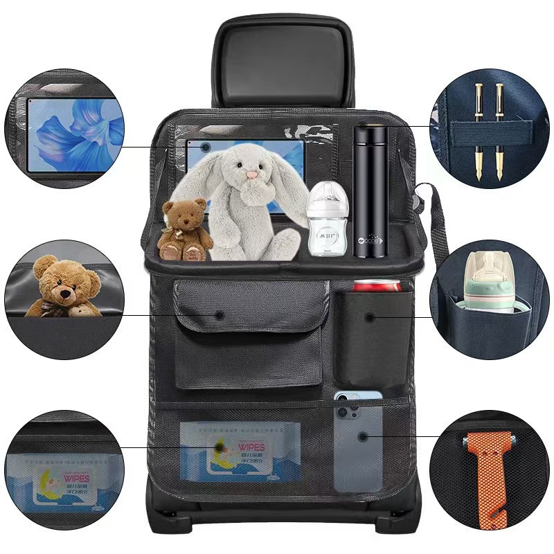 Car Seat Back Kick Protector Cover with Storage Pockets