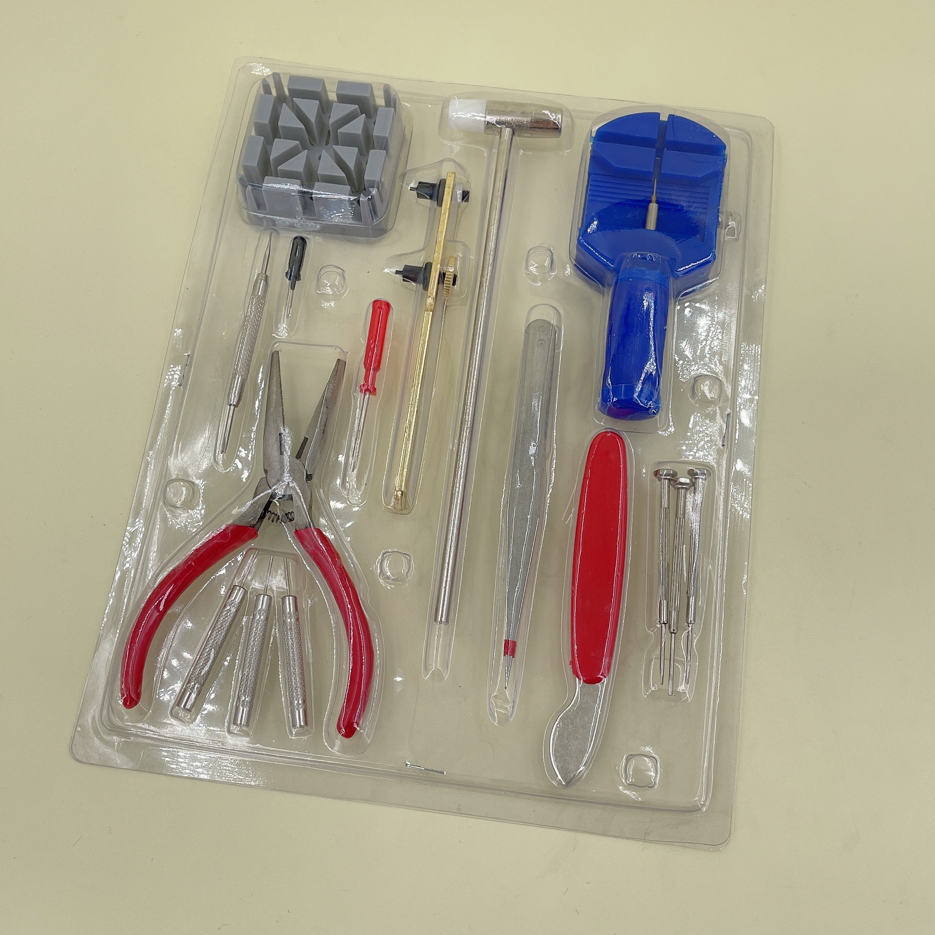 修表工具16件表带拆卸套装开表后盖器拆钢表链撬底刀维修手表工具