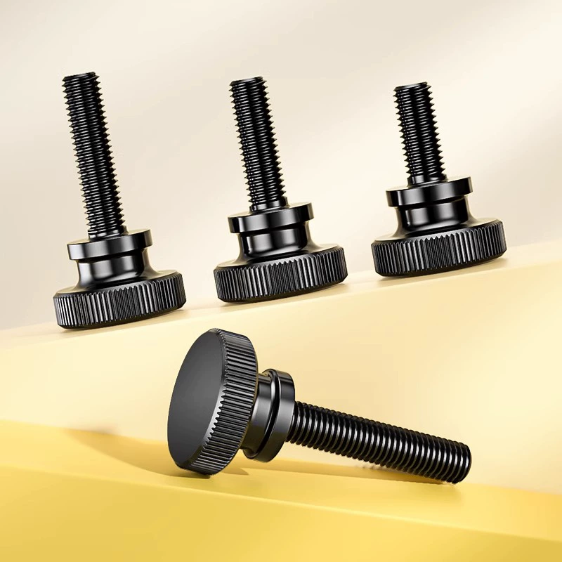 Ручной завинчивание винта накатки с высокой головкой винт GB834 волос черный плоская головка ступенчатый регулировочный болт M3M4M5M6M8M10