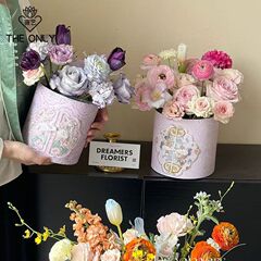 フラワーボックス刺繍ハグバケツフラワーボックス新中国風雲肩バレル花束フラワーアレンジメントフラワーボックス空のバケツ