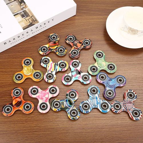 Fingertip Gyro Stress Relief Toy Camouflage Electroplating Three-Finger Colorful Finger Spinner Wholesale Market Night Market Cross-Border