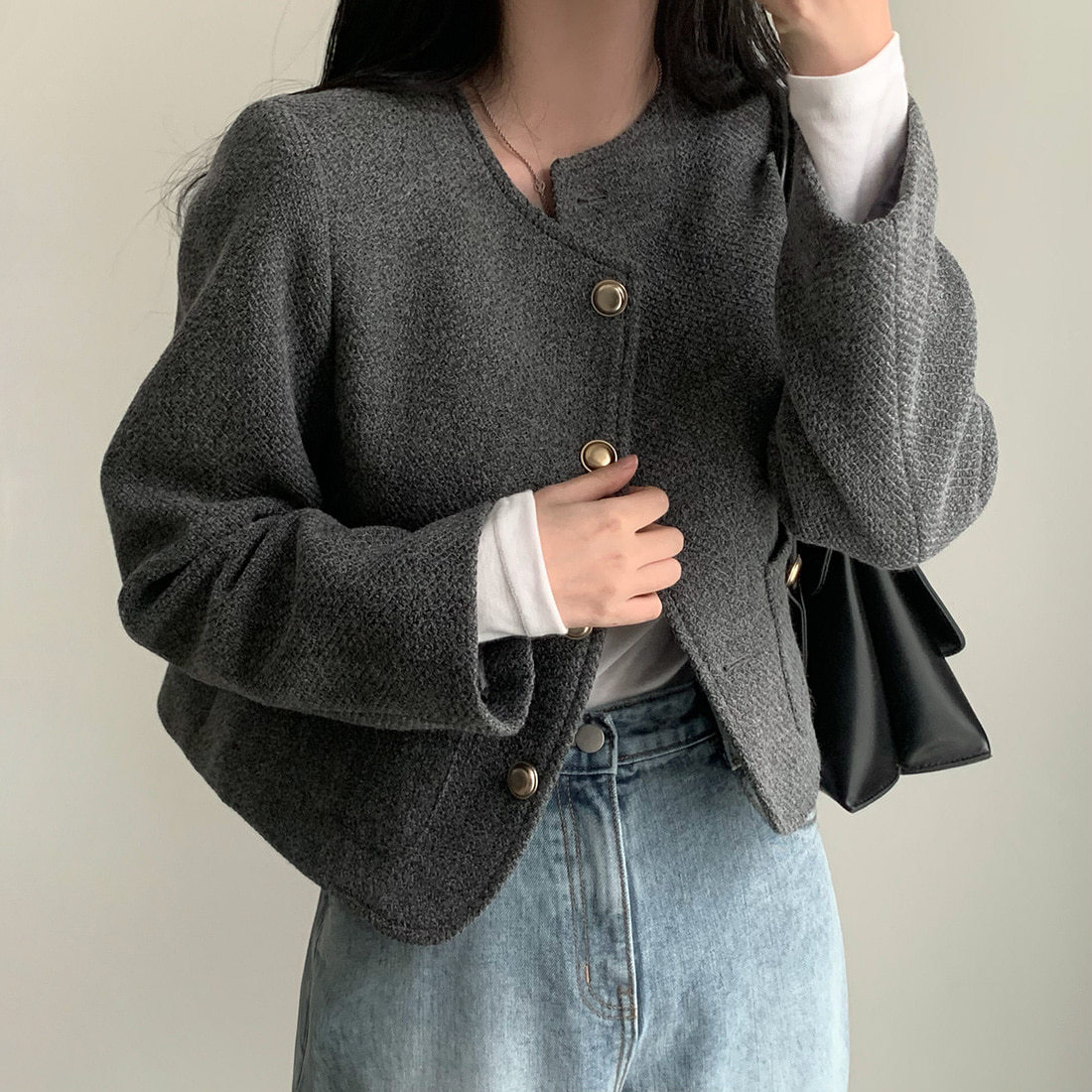 Woolen Outwear Chic 2025 New Women's Short Outwear Spring & Fall Work Clothing Versatile Korean Style Women's Clothing