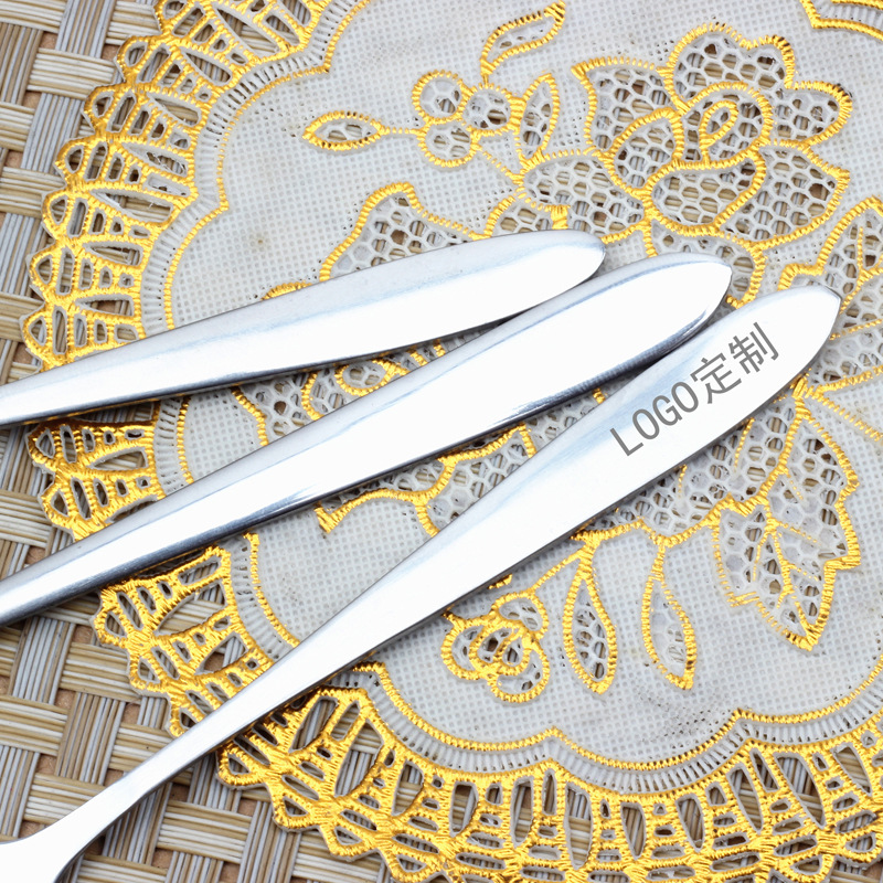 Cuchara de acero inoxidable con mango ligero postre cuchara de café mango largo cuchara de mezcla hogar comiendo vajilla de acero inoxidable