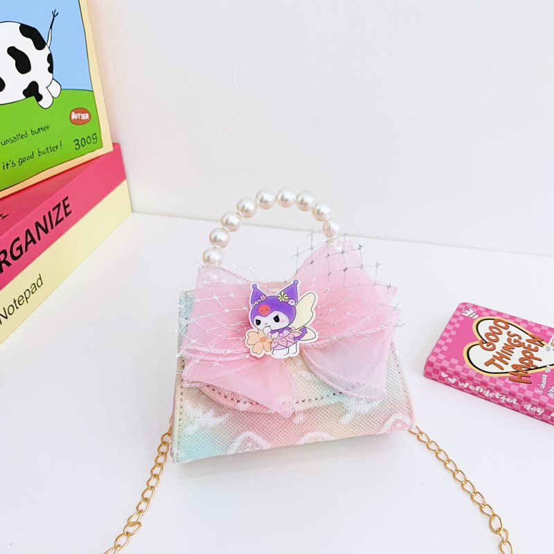 Bolsos infantiles, bolsos de moda princesa de perlas, bolsos de cambio de chicas lindas, bolsos de hombro de encaje
