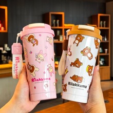 轻松熊316不锈钢保温杯大容量卡通吸管杯学生便携高颜值水杯