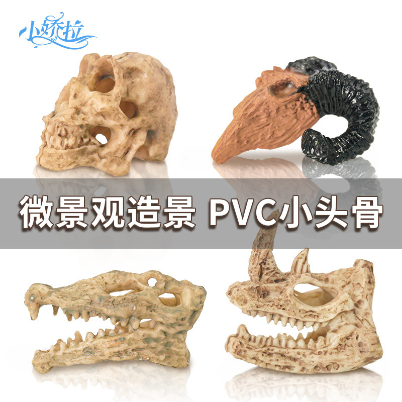 Nueva Decoración Creativa para Peceras con Calaveras de Oveja y Tiburón, Adornos Artesanales, Reliquias de Tiranosaurio Rex