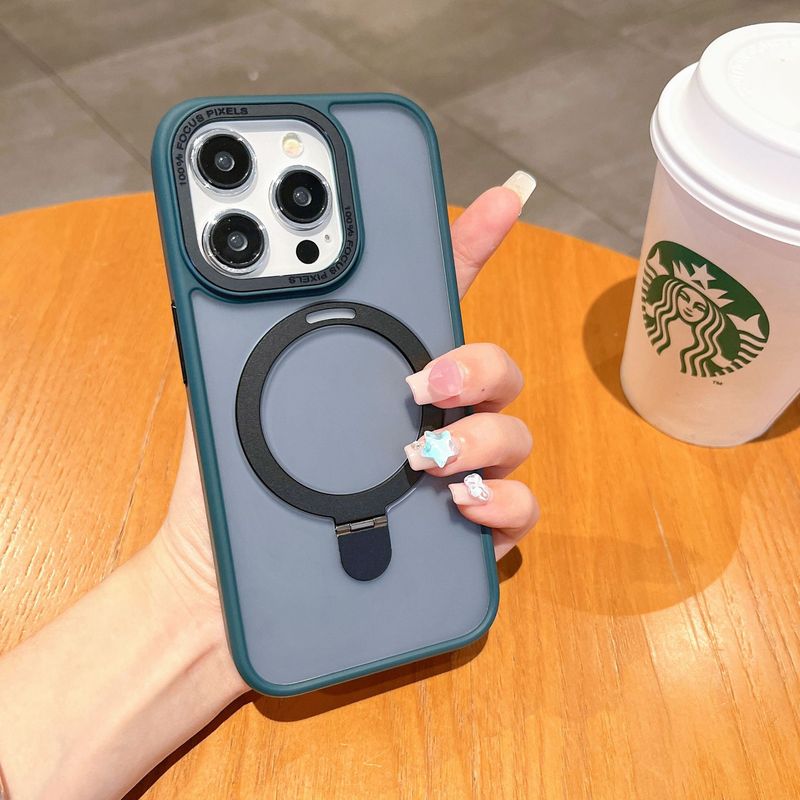 适用iPhone17promax手机壳折叠磁吸支架苹果16磨砂肤感防摔保护套|undefined
