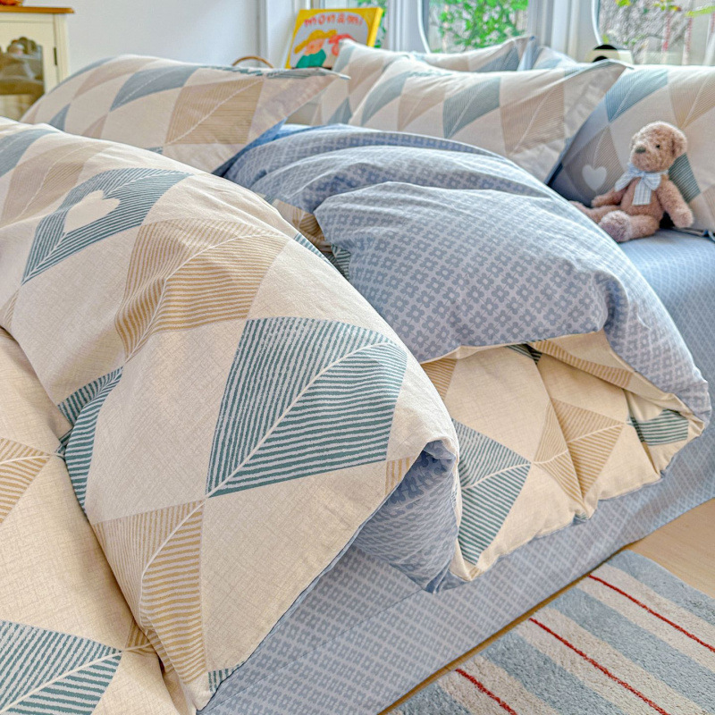 ins caricatura para niños algodón cama de cuatro piezas set 100 sábanas de flor de algodón sábanas