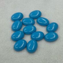 蓝松石椭圆戒面 蛋形平底卜面DIY耳饰耳钉戒指合台镶嵌配饰配件