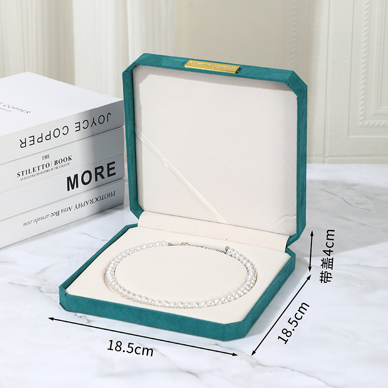 녹색 팔각형 인조가죽 [18.5*19*4cm], 진주 목걸이 상자