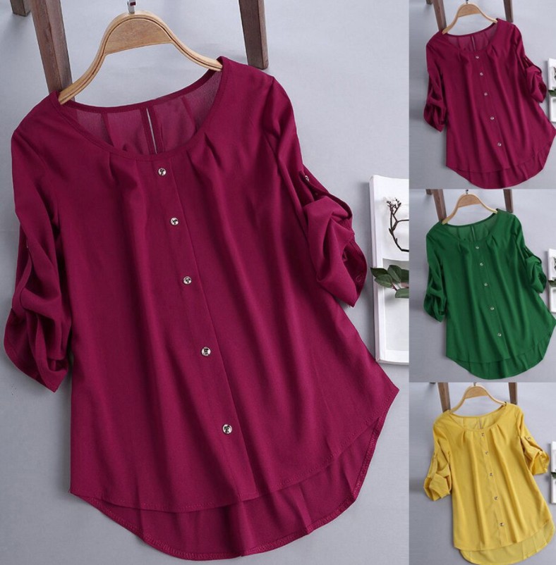 S-5XL Plus size Blouse Women Casual Top...