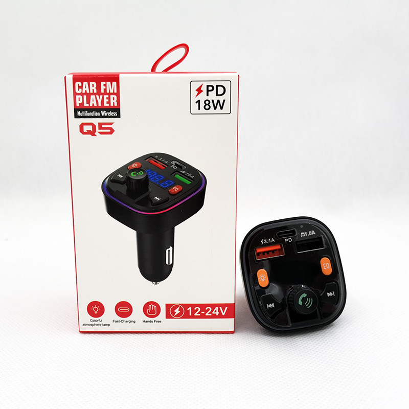 Cross-border E-commerce Direct Sales Car BlUetooth MP3 Player Hands-free Call Voice AnnoUncement PD Fast Charging U Disk