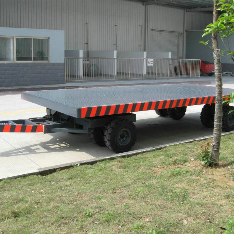 15吨电动货物运转搬拖挂车 牵引半挂平板拖车 无轨平车