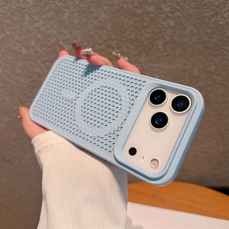 iPhone17promax用携帯電話ケース、通気性のあるハニカムネット、放熱、磁気吸着、Apple16用マットPC保護ケース|undefined