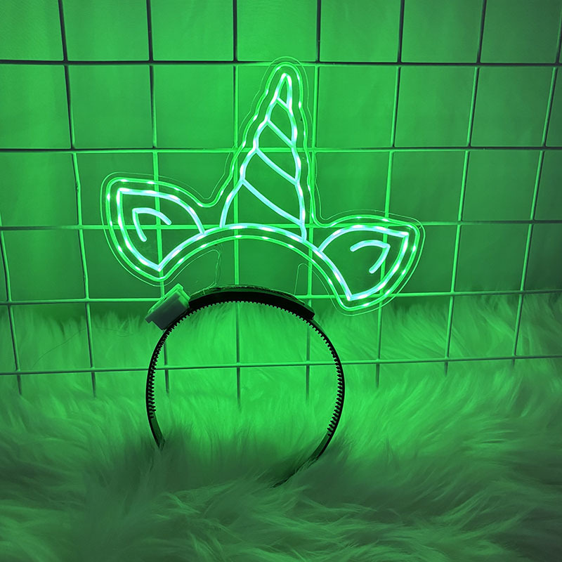 LED luminoso unicornio banda de cabello suministros de fiesta para niños adultos festivales decoración banda de cabello LED flash accesorios para la cabeza