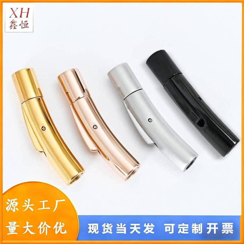 Stainless steel snap button wholesale one-word buckle woven hand rope connection buckle jewelry buckle supply jewelry accessories leather rope buckle