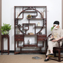 博古架实木新中式多宝阁茶叶室展示柜摆件隔断置物架现代简约酒柜