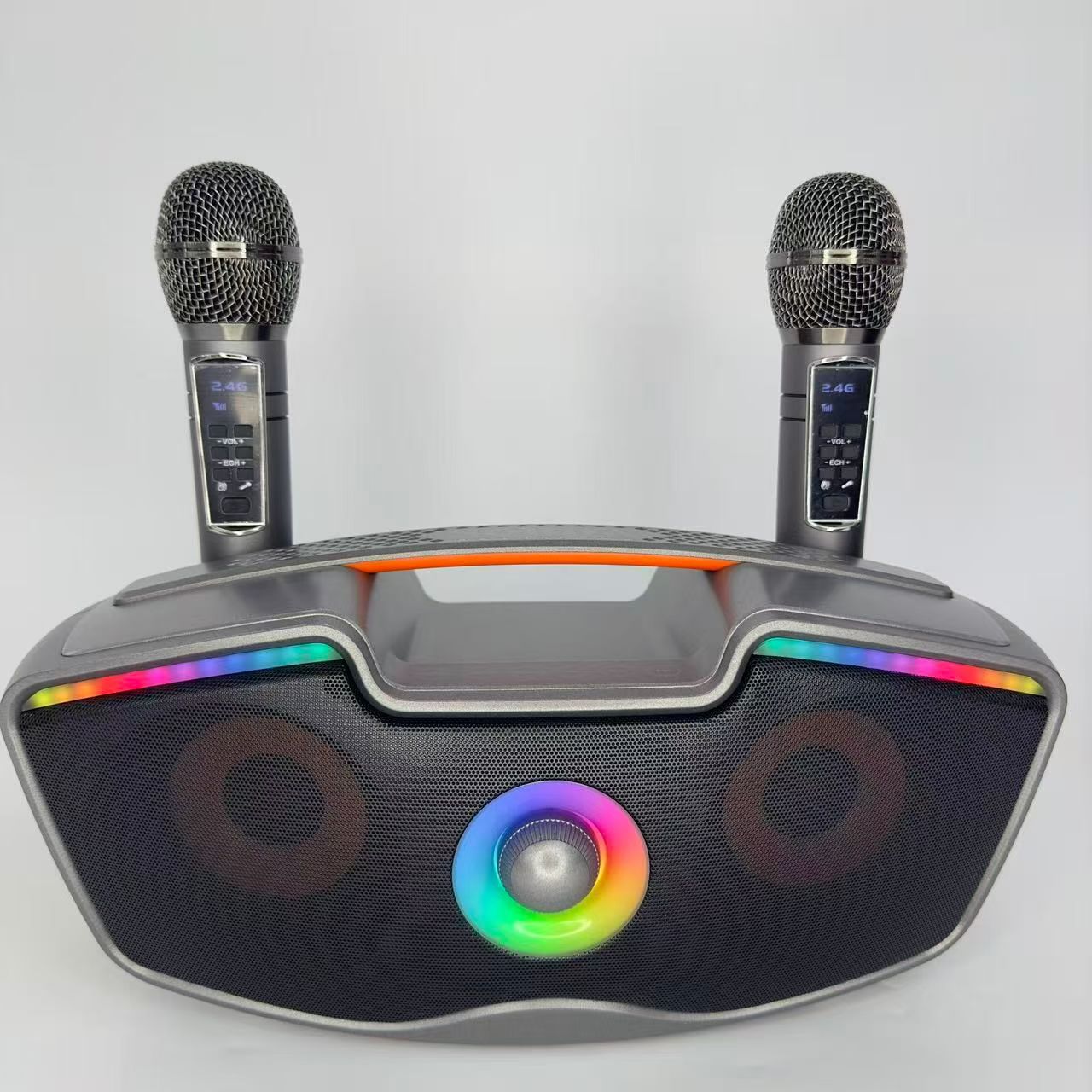Cassa karaoke bluetooth con due microfoni per ktv in casa_voghion.com