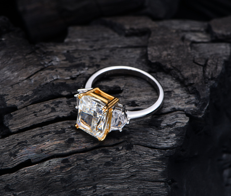 Fashion Geometric Sterling Silver Inlay Zircon Rings 1 Piece