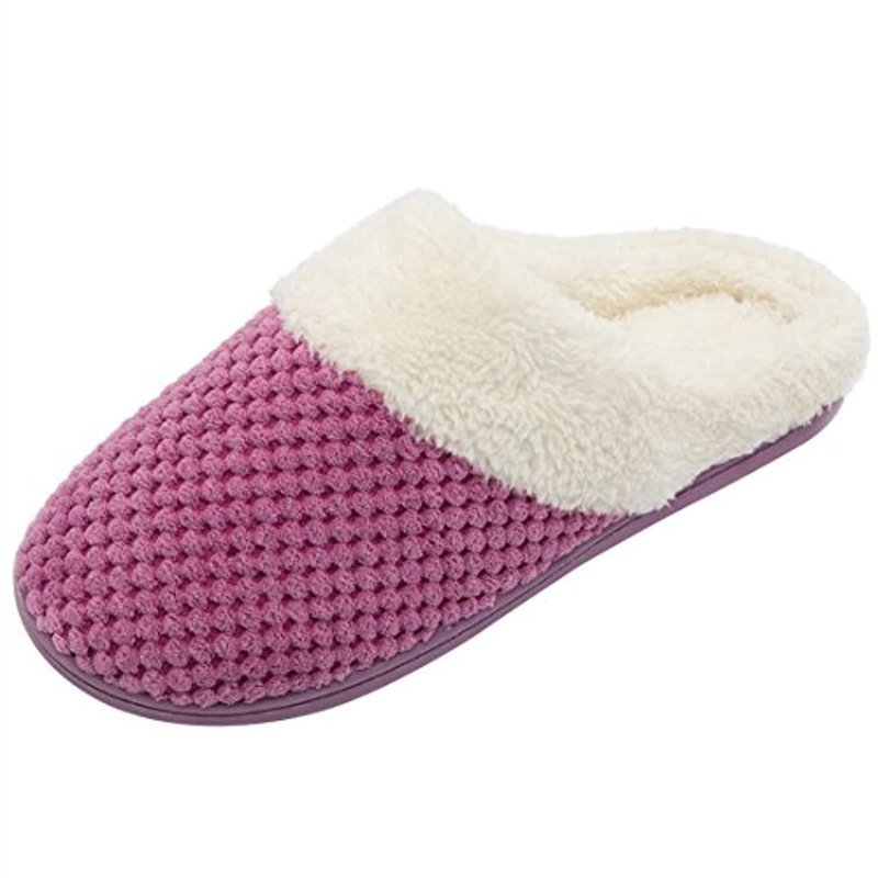 Coral Clogs Cross-Border Plush Memory Foam Lined Slippers Comfortable Amazon Women's Slippers E-Commerce Coral