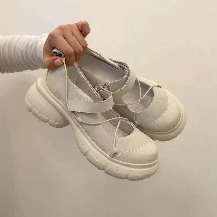 Женские летние босоножки Мэри Джейн 2025 года, новая модель для внешней торговли, дышащие, на толстой подошве, с регулировкой на липучке, на высокой подошве.