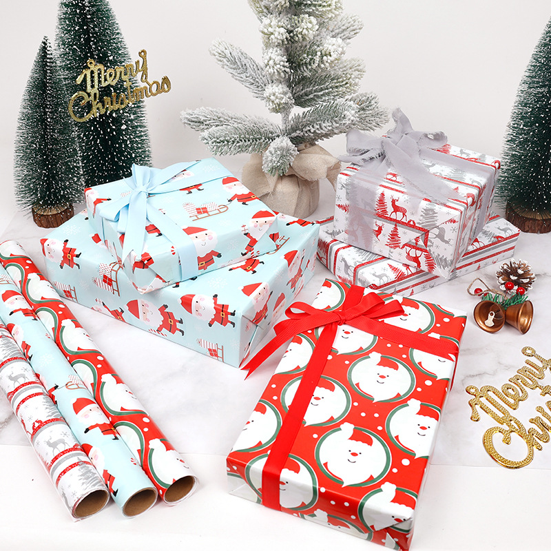 Transfronterizos para el papel de embalaje de regalos de Navidad de gran tamaño de alto nivel al por mayor