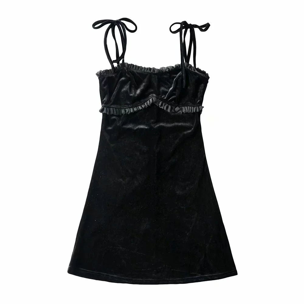 fashion lace slim velvet sling dress NSAC21231