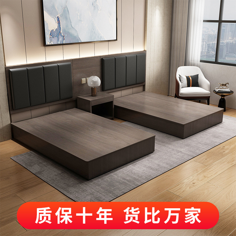 Hotel Furniture Standard Room Full Set Five-Star B&B King Bed Fast Professional Furniture Hotel Apartment Room Double Bed