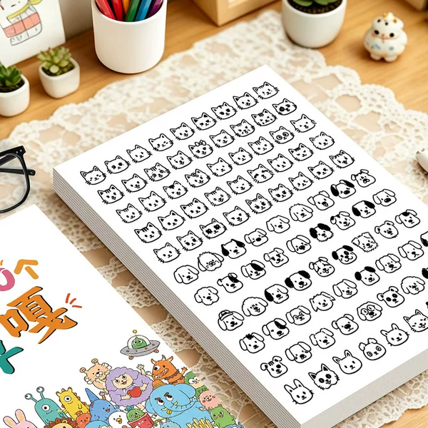 Learn to draw: 10,000 simple line drawings, expression drawings, line sketches, copy drawings, simple drawings for stress relief